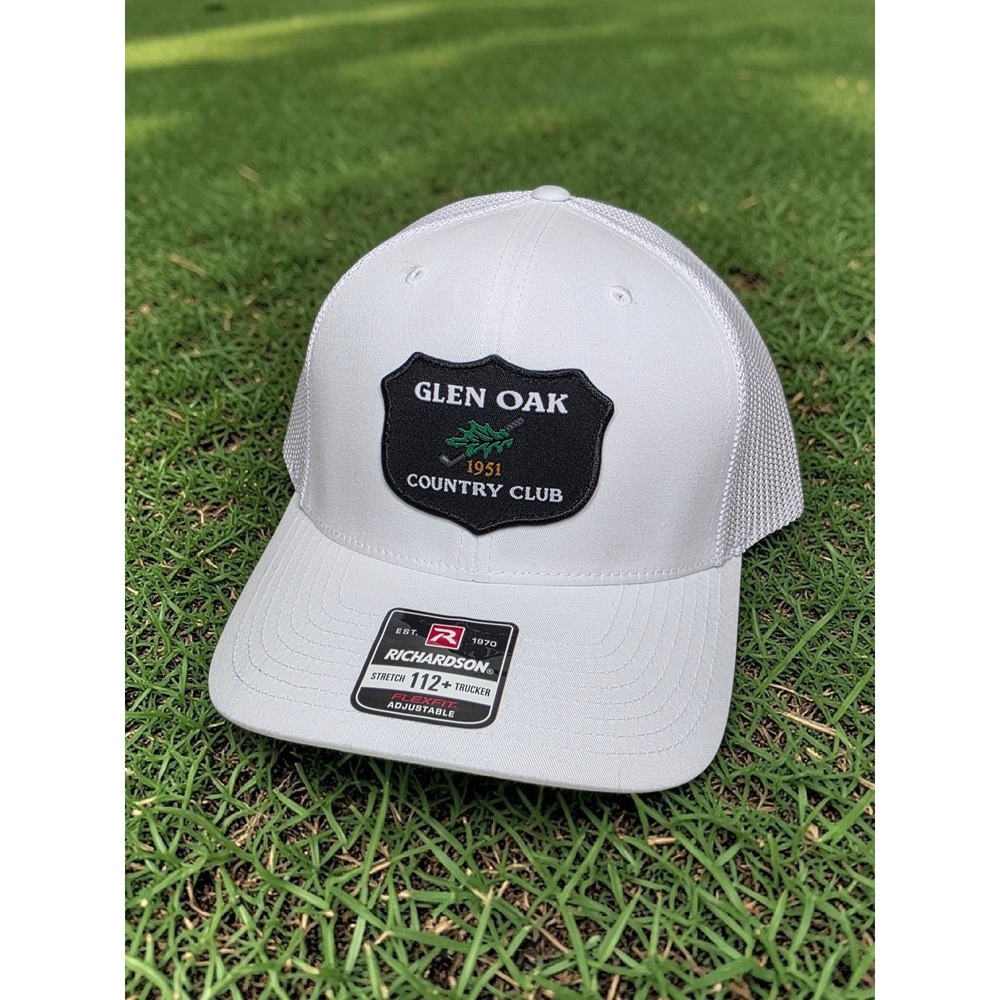 Glen Oak Country Club Golf Richardson Trucker White Mesh Snapback Cap